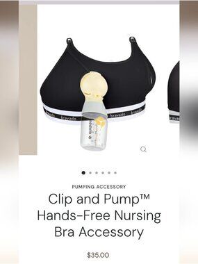 Bravado Pumping Accessory Clip and Pump Hands-Free Nursing Bra Accessory Black M